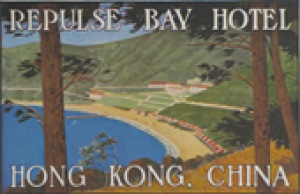 Repulse Bay Hotel vintage luggage label, 