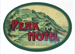 Luggage Label - Peak Hotel, Hong Kong, 