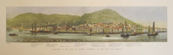 The Graphic - Woodcut engraving of Hong Kong from the Harbour,