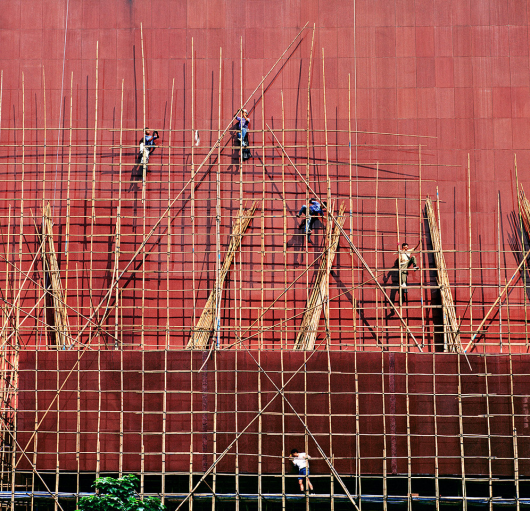 Scaffolders at City Hall