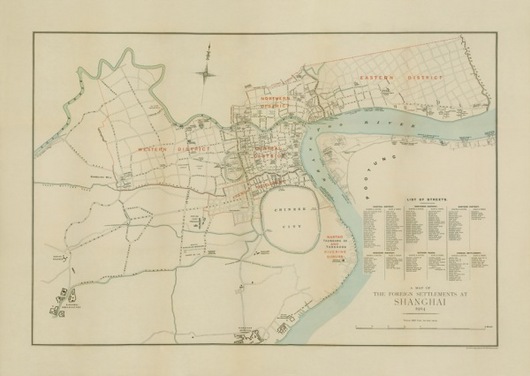 A Map of the Foreign Settlements at Shanghai