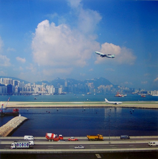 Kai Tak Airport with Planes