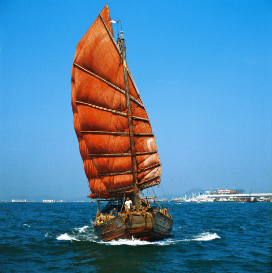 Junk in Hong Kong Harbour