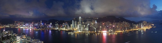 Panoramic view of Hong Kong at Night-time