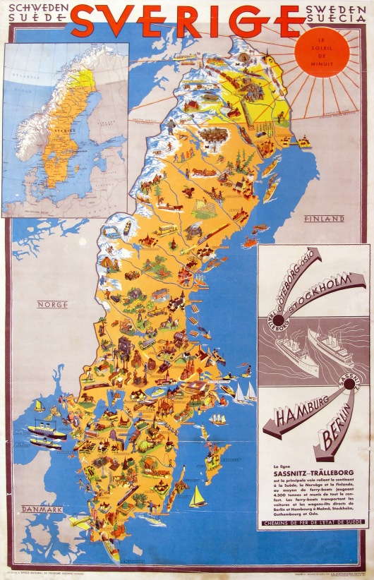 Sverige - Pictorial map of Sweden