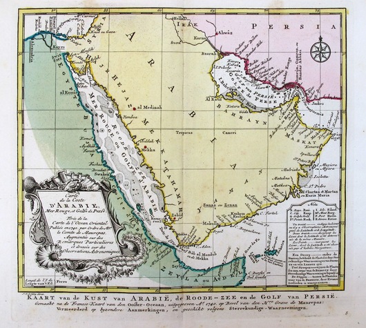 Carte de la Coste Arabie