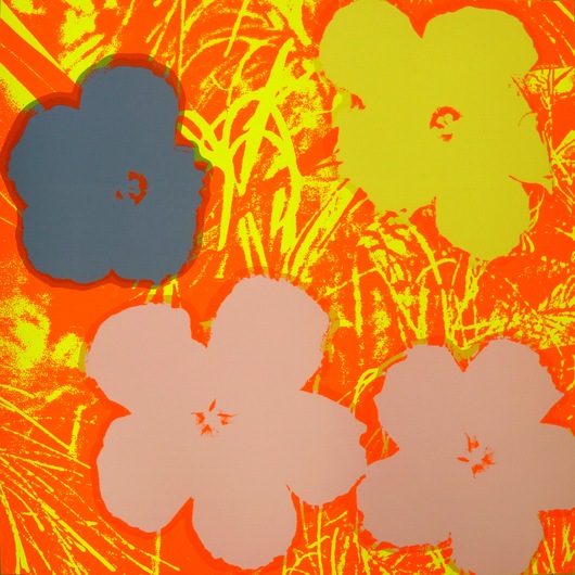 Flowers Teal Yellow by Sunday B. Morning