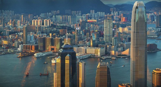 View of Hong Kong Harbour from Lugard Road