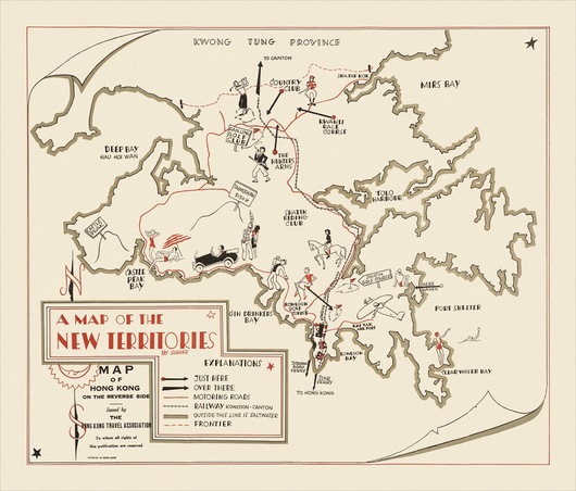 A Map of the New Territories by Friedrich Schiff (Reproduction)