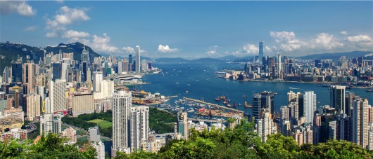 View over Hong Kong Harbour from Braemar Hill