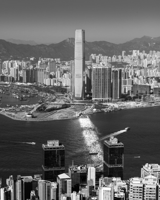 View of ICC and West Kowloon, Hong Kong