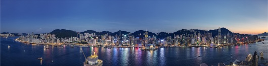Nighttime View over Hong Kong Island from Kowloon