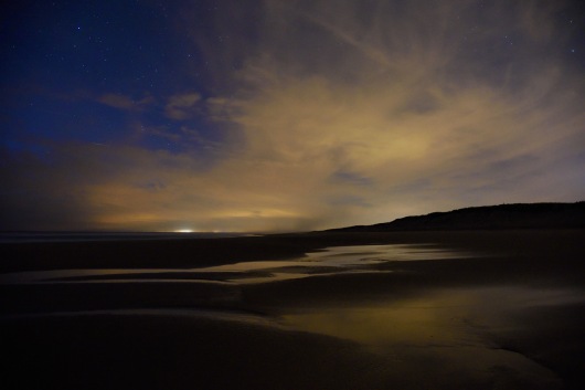 Night Light on the Ocean Shore