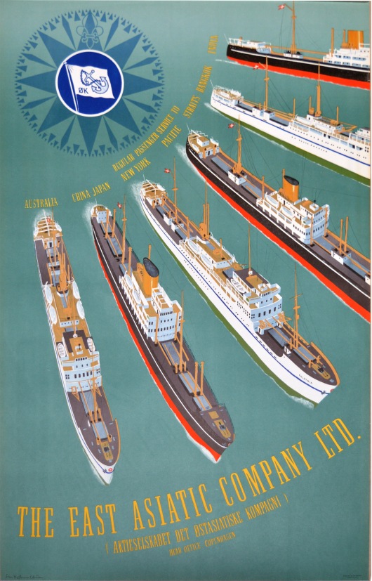 The East Asiatic Co. Ltd, Regular Passenger Service to Australia, China, Japan, New York, Pacific, Straits, Bangkok, India
