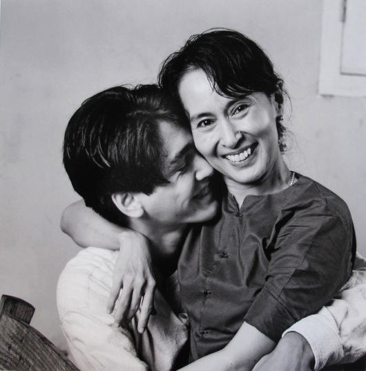 Aung San Suu Kyi and her son, Kim
