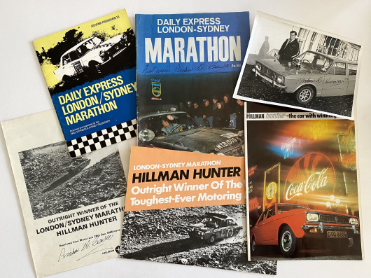 Six Items of 1968 London-Sydney Marathon ephemera, five SIGNED by race winner, Andrew Cowan