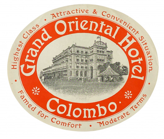 Luggage Label -  Grand Oriental Hotel, Colombo