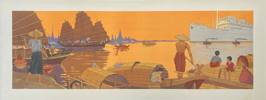 M.S. ARAMIS at Saigon Port (original art print)