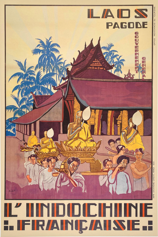 L'Indochine Française - Laos Pagode (Reproduction)