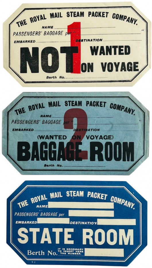 The Royal Mail Steam Packet Company (Set of 3 labels)