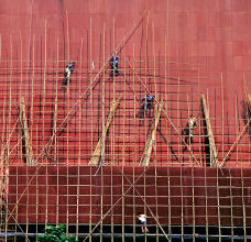Scaffolders at City Hall