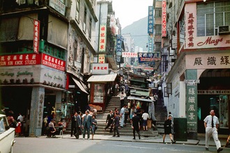 Looking up Pottinger Street from Queen's Road Central