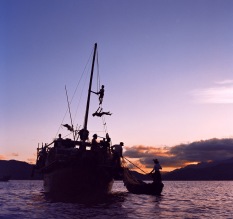 Fishing Junk against Sunset at Hei Ling Chau