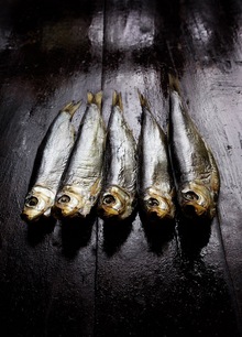 Still life with smoked fish
