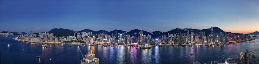 Nighttime View over Hong Kong Island from Kowloon