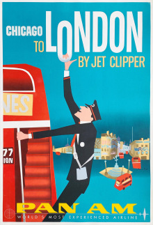 Pan Am Chicago to London by Jet Clipper