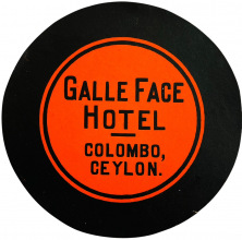 Galle Face Hotel, Colombo, Ceylon (Black and orange)