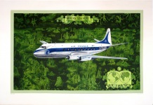Lucien Boucher Air France - Vickers Viscount vintage poster green